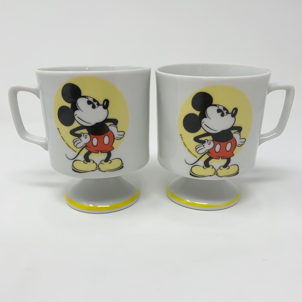 Mickey Mouse Footed Pedestal Vintage-Set of 2